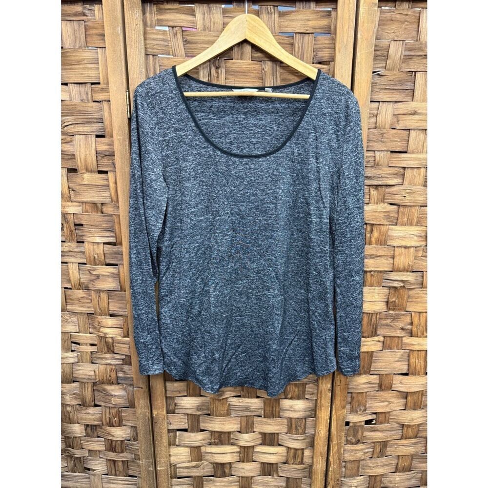 Reitmans Charcoal Scoop Neck Long-Sleeve Top